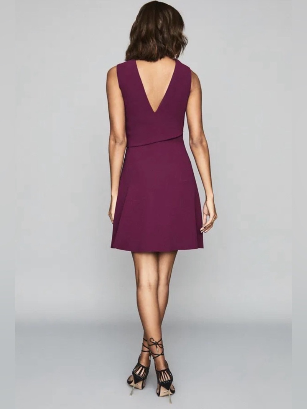 Reiss Marianne Wrap Front Dress in Berry Colour Size 0 - Picture 2 of 13
